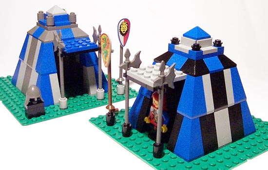 Knights and their squires live in tents during the tournament
